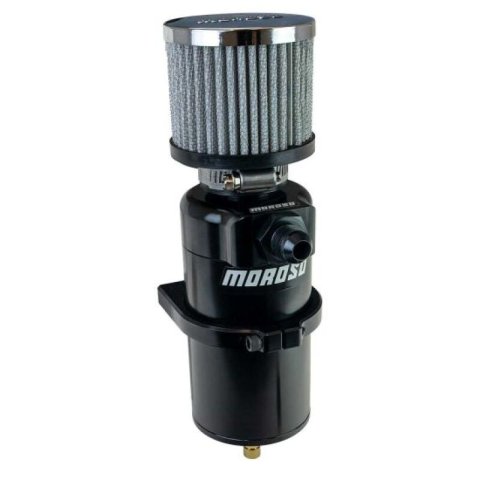 Moroso Oil Catch Cans 85410 Billet Breather Tank Can, Single Inlet, Black, -8AN
