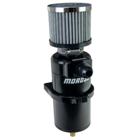 Moroso Oil Catch Cans 85411 Billet Breather Tank Can, Single Inlet, Black, -10AN