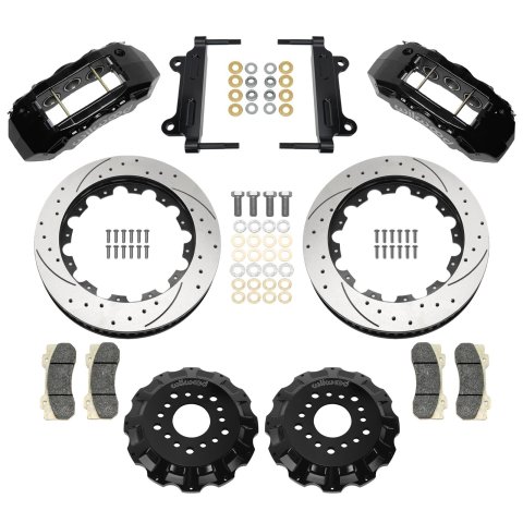 Wilwood 63-70 Chevy C10 TX6R Front Kit w/ 16in SRP Rotors & Lines - Black