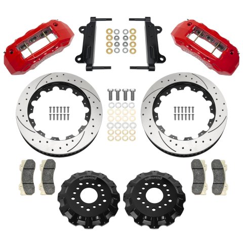 Wilwood 63-70 Chevy C10 TX6R Front Kit w/ 16in SRP Rotors & Lines - Red