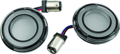 Kuryakyn Tracer L.E.D. Front Turn Signal Insert, White/Amber Light, Smoke Lens 1157