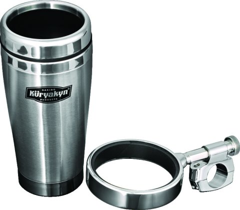 Kuryakyn Drink Holder With Stainless Steel Mug 1 inch Bar Clamp Chrome