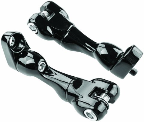 Kuryakyn Adjustable Passenger Peg Mounts for Harley-Davidson Touring and Indian Models Gloss Black