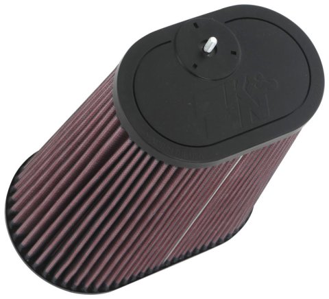 K&N Universal Clamp-On Air Filter 3-1/8in Dual FLG 8-7/8in X 5-3/16 B 6-1/4in X 4IN T, 9inH W/STUD