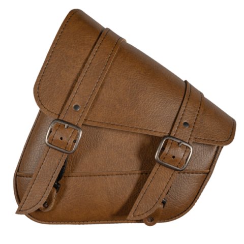 Willie & Max HD Softails, Yamaha Rd Stars, Kaw Vulcan 900, Suz C50 Swingarm Bag - Warm Brown