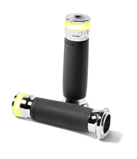 Performance Machine Contour Led Handle Grip Set - Chrome