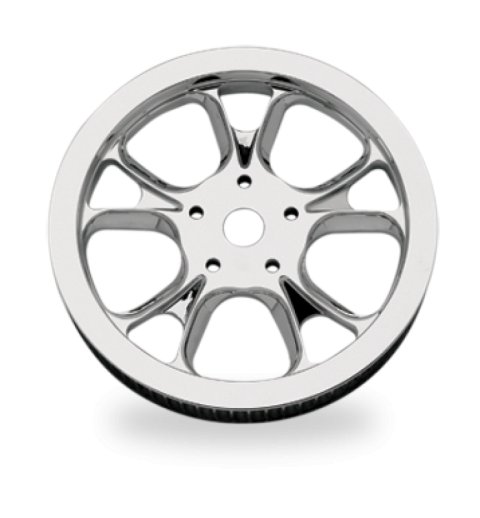 Performance Machine Belt Pulley 66T x 1in Galaxy - Chrome