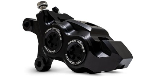 Performance Machine 08-23 FL,18-24 M8 Softail,06-17 VRod 137x4B Rce Series Monobloc Caliper Left BLK