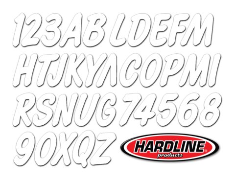 Hardline Boat Lettering Registration Kit 3 in. - 400 White Solid