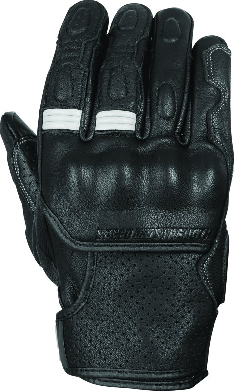 Speed and Strength Twist of Fate Leather Gloves Black/White - Small