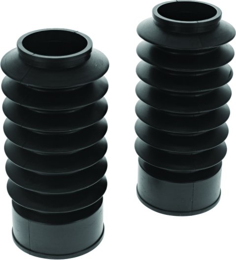Bikers Choice 49MM Black Short Fork Boots Extended 6.5in / Collapsed 3in (Pair)