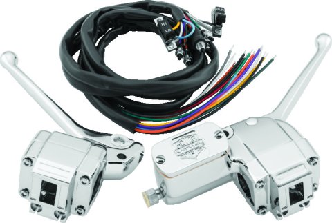 Bikers Choice 72-81 FLH/FX Chrome Handlebar Control Kit W/Black Switches