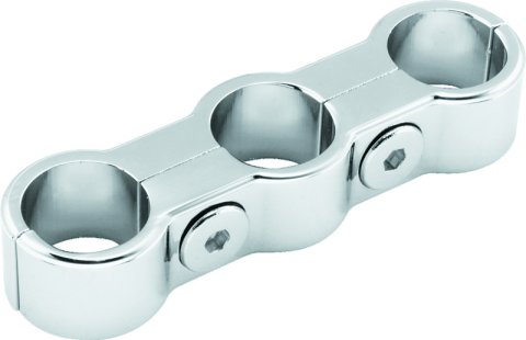 Bikers Choice Chrome Plain Oil Hose Separator For 3 Hoses
