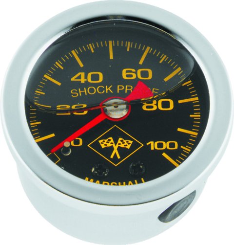 Bikers Choice 0-100 PSI Oil Pressure Gauge Black Face Stainless Bezel Liquid Filled Universal Custom