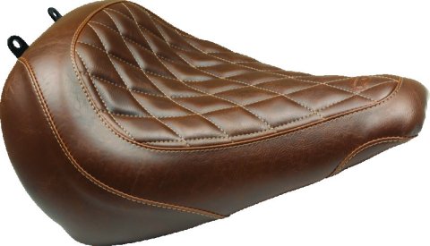 Mustang 18-21 Harley Fat Boy Wide Tripper Solo Seat Diamond Stitch - Brown