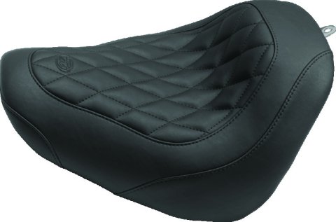 Mustang 18-21 Harley Fat Bob Wide Tripper Solo Seat Diamond Stitch - Black