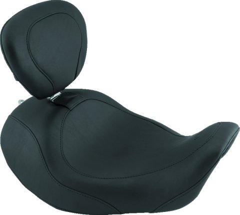 Mustang 06-17 Harley Dyna Wide Tripper Forward Solo Seat w/Driver Backrest - Black