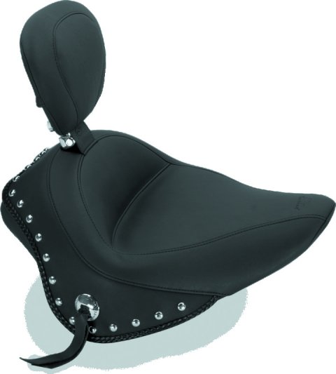 Mustang 11-13 Harley Blackline,12-17 Slim/Slim S Wide Touring Solo Seat w/DBR Studs - Black