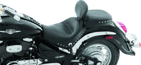 Mustang 09-21 Suzuki Boulevard C50/C50T Standard Touring 2PC Seat w/Driver Backrest w/Studs - Black