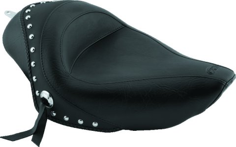 Mustang 04-21 Harley Sportster 3.3 GAL Standard Touring Solo Seat w/Studs - Black