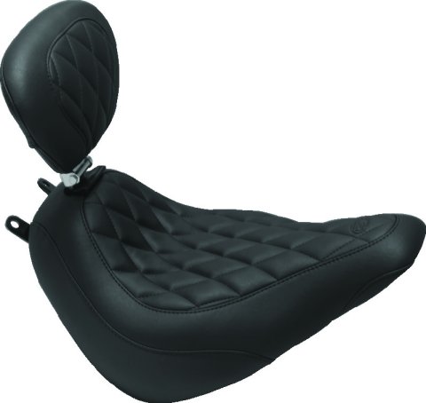 Mustang 08-21 Harley Electra Glide,Rd Glid, Rd King, Str Glide Tour Passenger Seat w/Studs - Black