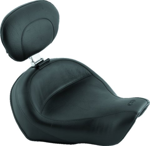 Mustang 06-17 Harley Dyna Wide Touring Solo Seat w/ Driver Backrest - Black