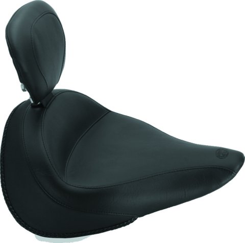 Mustang 14-21 Yamaha Bolt Standard Touring Solo Seat w/ Driver Backrest - Black