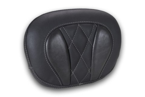 Mustang Deluxe Diamond Touring Sissy Bar Pad Black w/Gun Metal Gray Thread