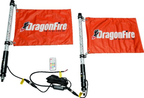 DragonFire Racing 2Ft Spiral Led Whip- Clear- sold in pairs