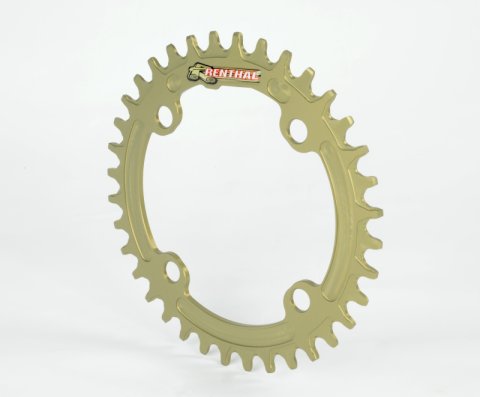 Renthal 1XR Chainring 104 mm. BCD 38T - Hard Anodized Aluminum Gold