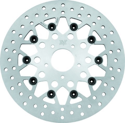 Twin Power 84-17 Big Twin Exc 11.8 and Lug Mount 84-13 XL Front 11.5 Floating Rotor Mesh Silver