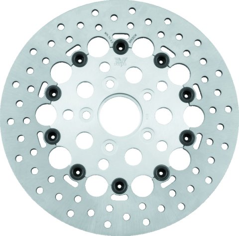 Twin Power 84-17 Big Twin Exc 11.8 and Lug Mount 84-13 XL Front 11.5 Floating Rotor W/Holes Silver