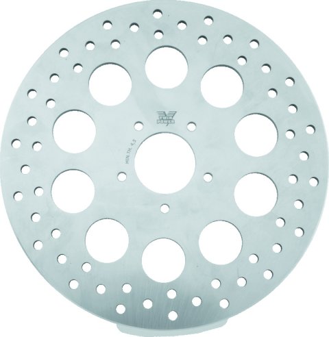 Twin Power 08-13 FLH FLT 08-16 FLHR 06-17 Dyna Front 11.8in Rotor Solid With Holes Stainless