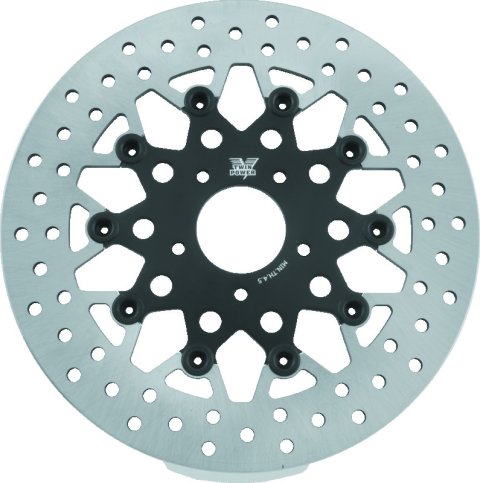 Twin Power 08-13 FLH FLT 08-16 FLHR 06-17 Dyna Front 11.8 Floating Rotor Mesh Black