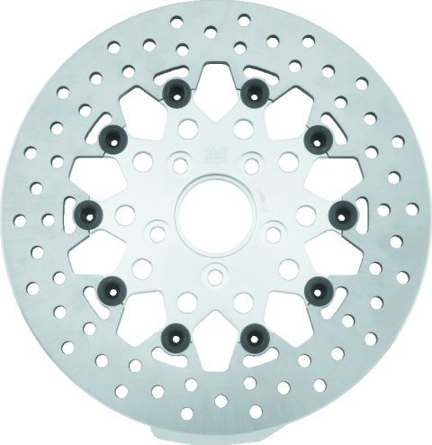 Twin Power 84-17 Big Twin Exc 08-17 FLH FLT Rear 11.5 Floating Rotor Silver Mesh