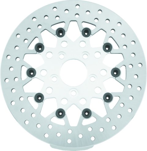 Twin Power 08-Up FLH FLT Rear 11.8in Floating Rotor Mesh Silver