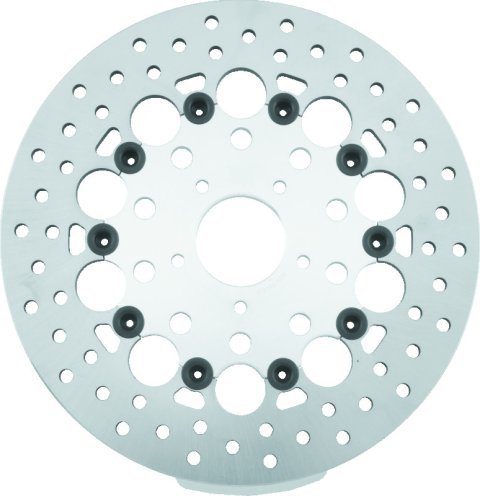 Twin Power 08-13 FLH FLT 08-16 FLHR 6-17 DYNA Front 11.8 Floating Rotor With Holes Silver