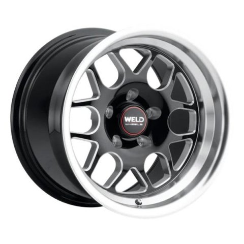 Weld Solana Drag 15x10 / 5x114.3 BP / ET25 / 6.48in BS / 78.1 Dia - Gloss Black MIL Wheel