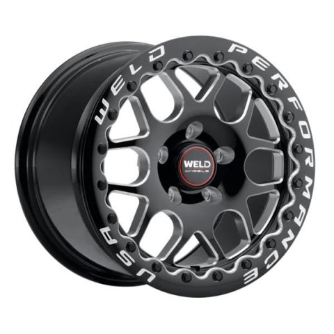 Weld Solana Beadlock 15x10 / 5x114.3 BP / ET25 / 7.46in BS / 78.1 Dia - Gloss Black MIL Wheel