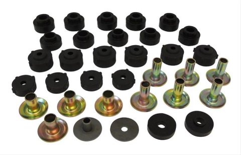 Crown Automotive Body Mounting Kits for 1987-1995 WRANGLER - 52002723K Mount Bushings, Rubber, Black, Jeep, Kit