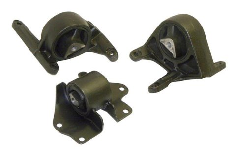 Crown Automotive Motor Mounts for 2002-2003 LIBERTY - 52059226K-E Mount Kit, Black, Metal, Use Existing Hardware
