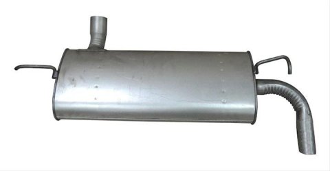 Crown Automotive Steel 2.5 Inch Muffler 52059937AI Muffler, Oval, Steel, Natural, 2.50 in. Side Inlet, 2.25 in. Center Outlet, Jeep, 3.8L, Each