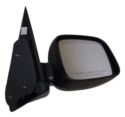 Crown Automotive Side View Mirrors for 2002-2007 LIBERTY - 55155836AH Mirror, Replacement, Passenger Side, Manual, Flat, Black Housing, Jeep, Each