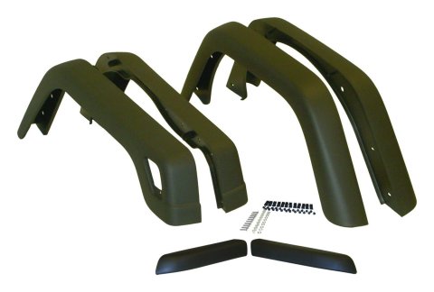Crown Automotive Fender Flares 55254918K6 Flares, Front and Rear, ABS Plastic, Black, 3.75 in. Flare Width, Jeep, Kit