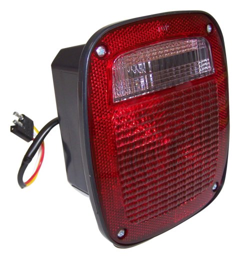 Crown Automotive Taillight Assemblies J5457198 Assembly, OEM Style Replacement, Incandescent, Red/Clear Lens, Passenger Side, Jeep, Each