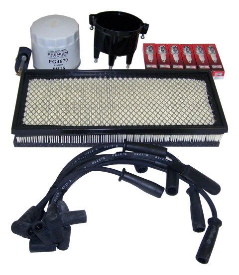 Crown Automotive Vehicle Maintenance Tune-Up Kits for 1997-1998 WRANGLER - TK-4 Spark Plugs, Tune-Up, Plug Wires, Air Filter, Distributor Cap and Rotor, Jeep, 4.0L, Kit