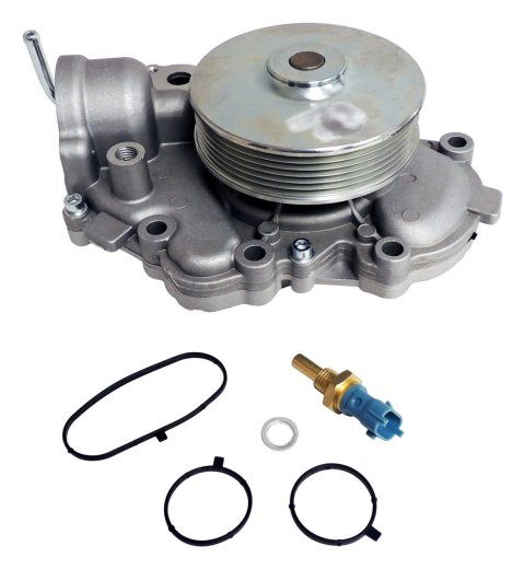 Crown Automotive Mechanical Water Pumps for 2014-2018 1500, GRAND CHEROKEE - 68211202AB Pump, Mechanical, Standard-volume, Aluminum, Natural, Counterclockwise Rotation, Jeep, Dodge, Each