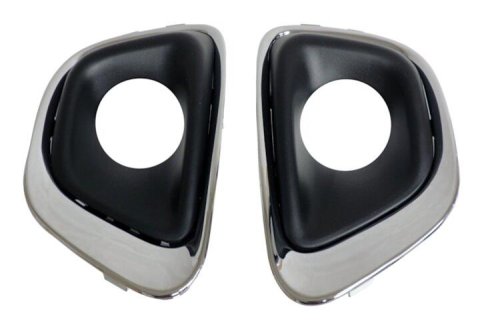 Crown Automotive Fog Bezels 68213204K Light Bezel Set, Front Chrome Lamp Bezel Set for 2014-2017 Jeep MK Compass