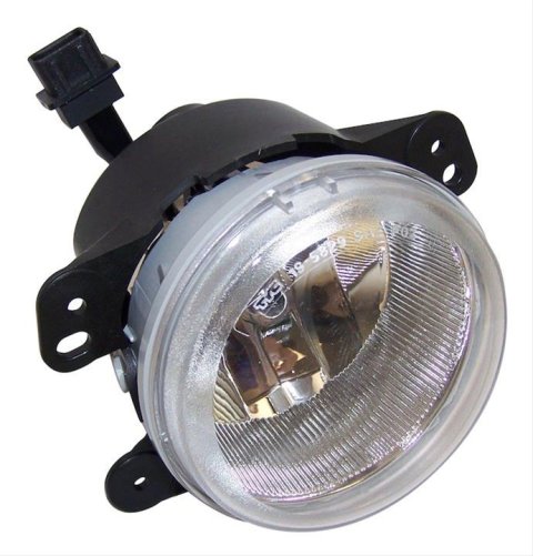 Crown Automotive Fog Lamps 5182026AA Lamp, Round, White Bulb, Clear Lens, Dodge, Jeep, Each