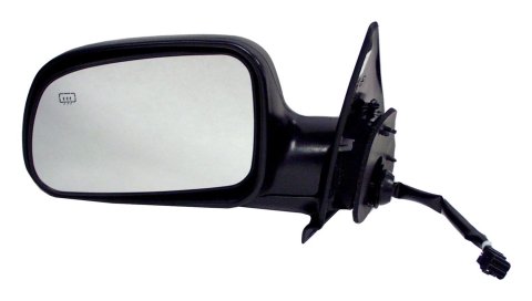 Crown Automotive Side View Mirrors 55155233AC Mirror, Replacement, Driver Side, Electric, Flat, Heated, Black Housing, Jeep, Each